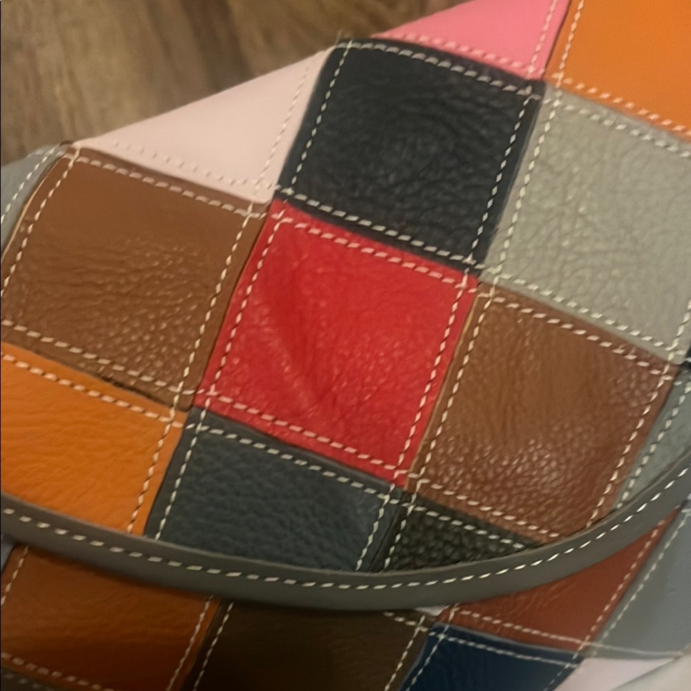 Multicolor Patchwork Women's Bag, Genuine Leather… - image 3